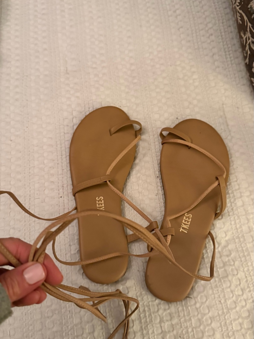 TKEES Women’s Tan Leather Wrap Sandals